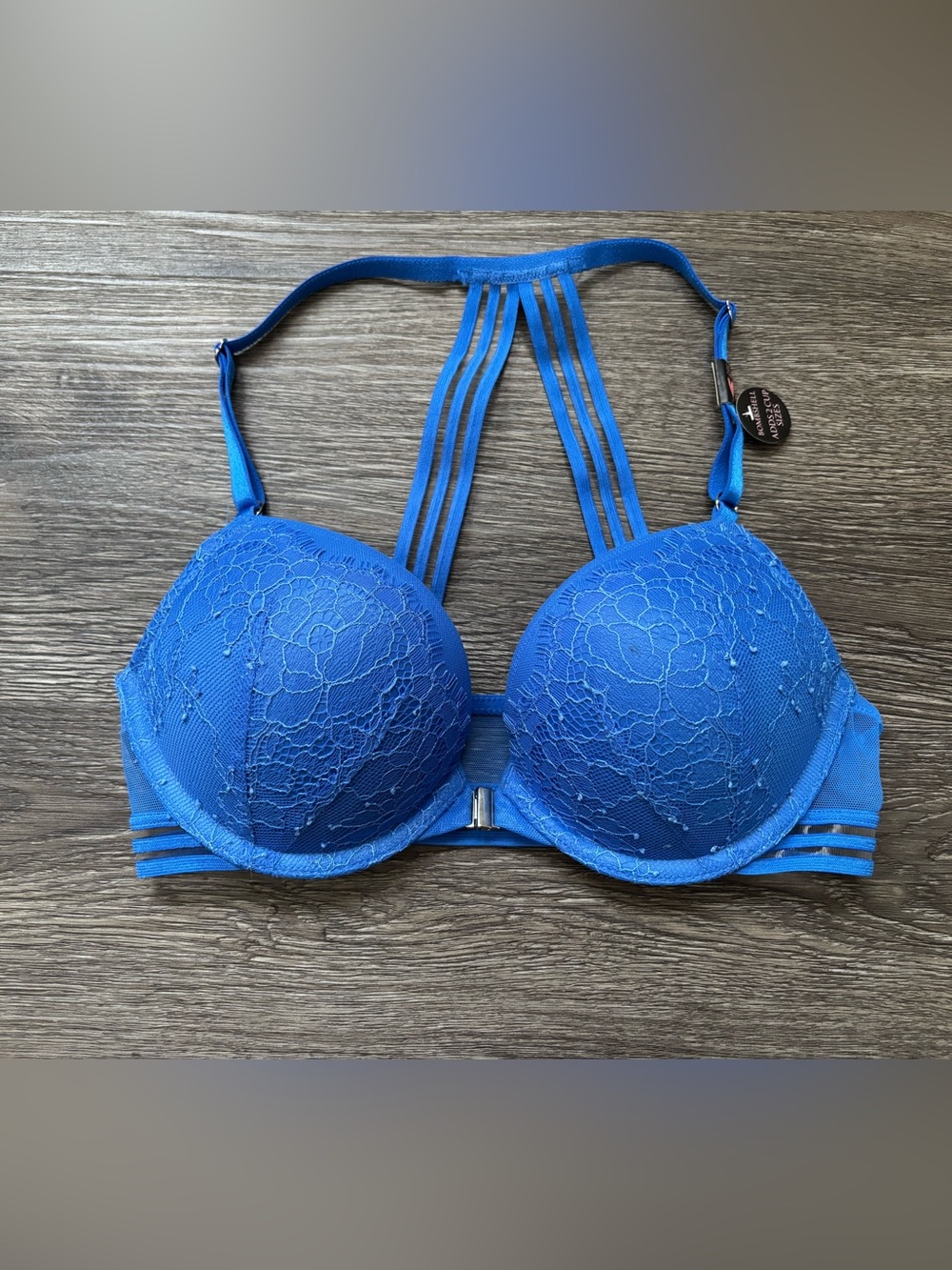 Victoria's Secret Electric Blue Lace Strappy Push-Up Bra